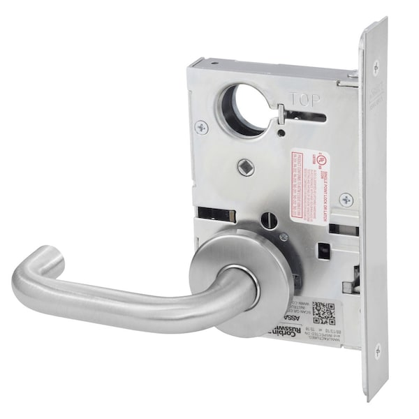 Half Dummy Trim Mortise Trim, LS Lever, A Rose, Satin Chrome